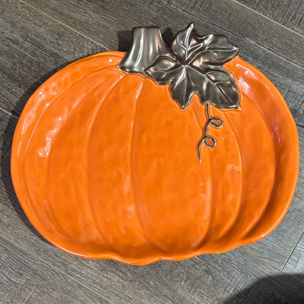 Orange Pumpkin Shaped Platter